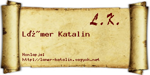Lámer Katalin névjegykártya